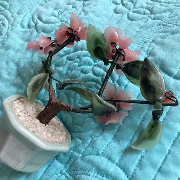 VINTAGE SMALL PINK CHERRY BLOSSOM BONSAÏ TREE - Picture 5 of 12